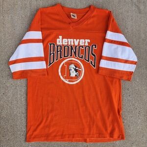 Vintage 80s Logo 7 Denver Broncos Single Stitch Shirt,‎ Fits Mens M